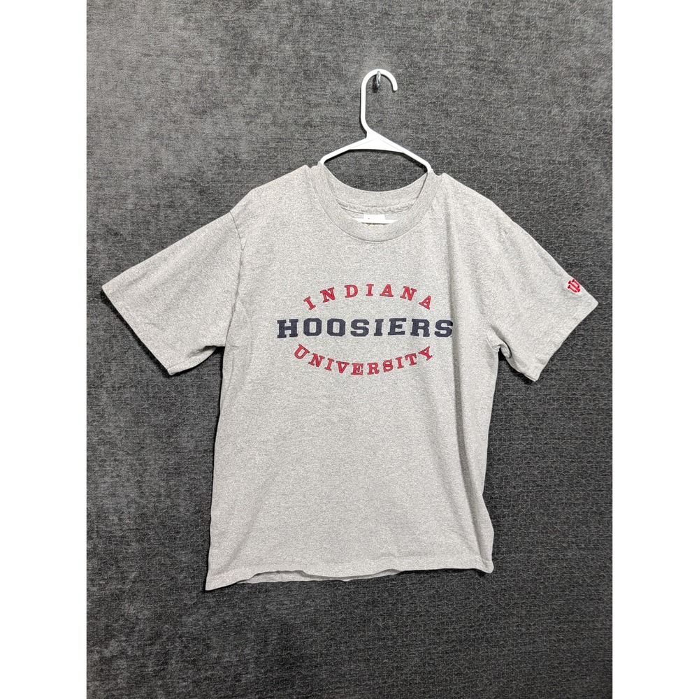 Vintage Indiana University Hoosiers T-Shirt Gray Single Stitch Cotton Exchange L